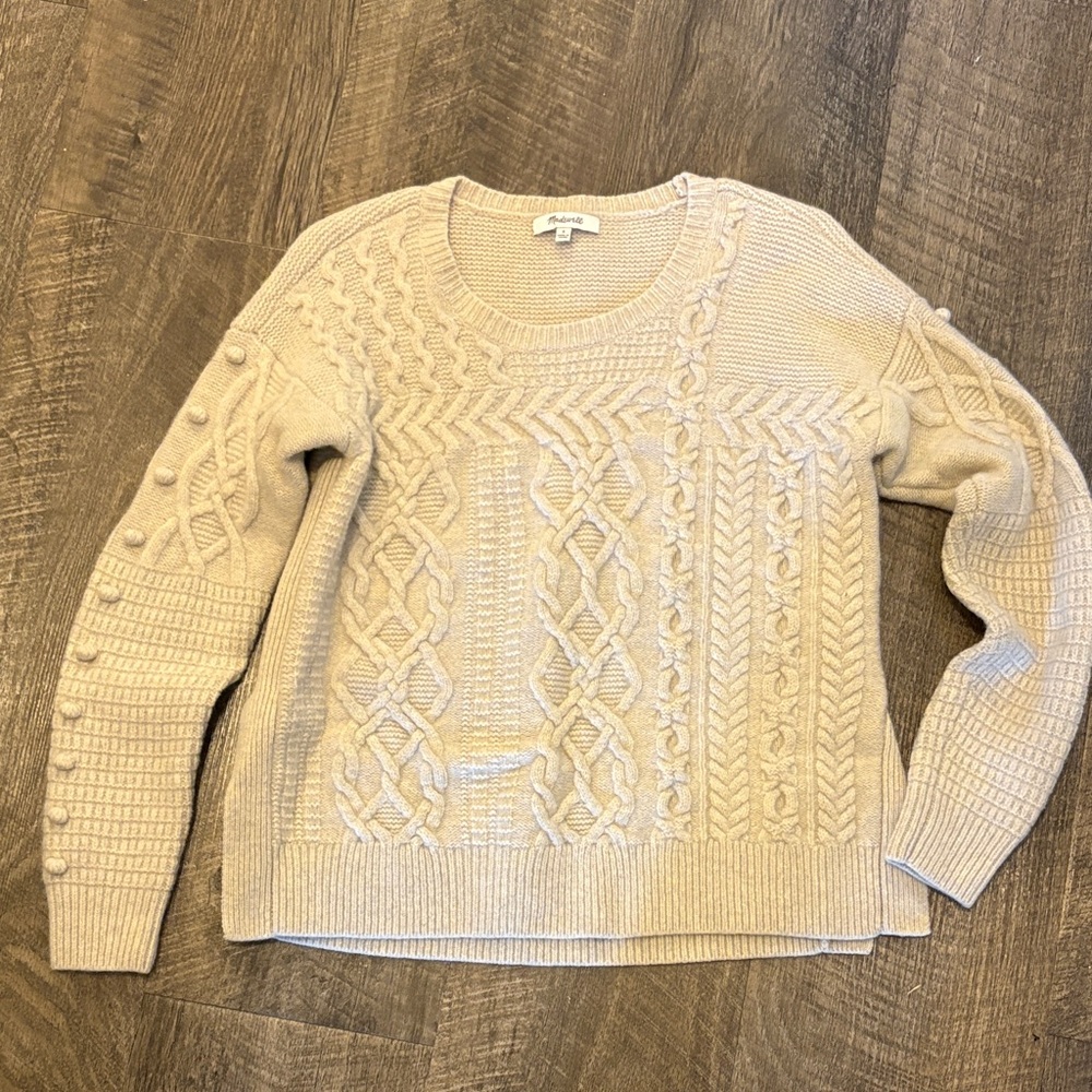 Madewell Textured Wool Sweater in Beige